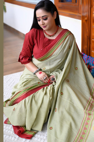 Designer Party Wear Cotton Saree In Multi Color