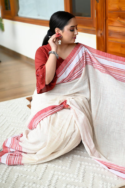 Buy Bengali Tant Saree (Cotton) 10431 | www.maanacreation.com