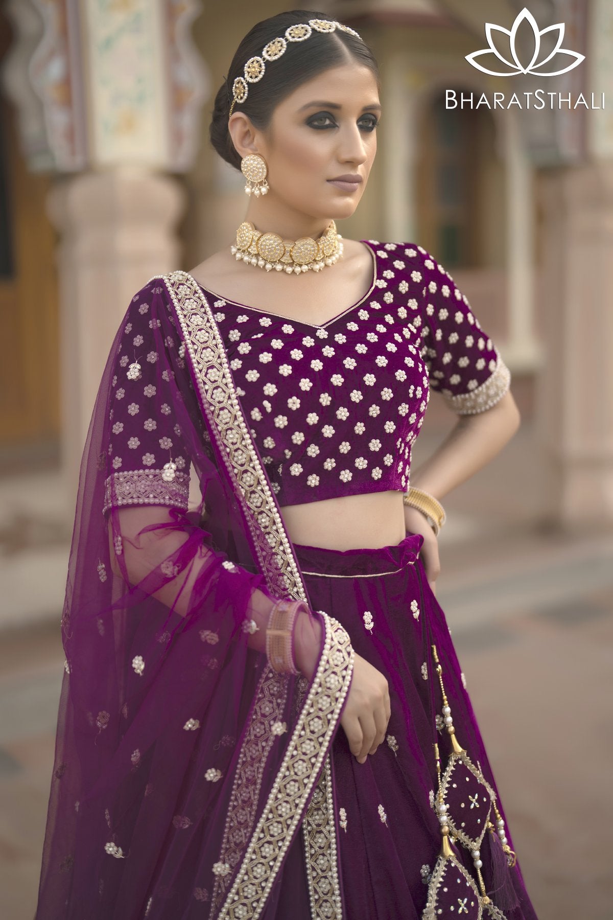 Light Purple Lehenga Choli Indian Party Lengha Chunri Saree Thread  Embroidery | eBay