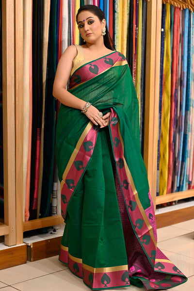 Cotton Silk Sarees Online Plain Cotton Silk Sarees BharatSthali