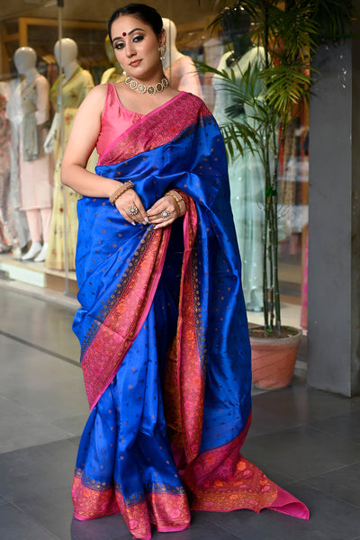 Women's Traditional Woven Banarasi Silk Saree With Blouse - Lilots | Silk  sarees, Women, Elegant saree