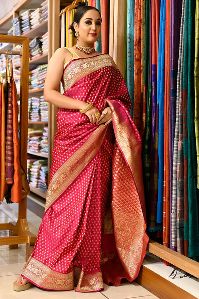Festive Wear Plain Wedding Pure Silk Saree, 5.5 m (separate blouse piece)